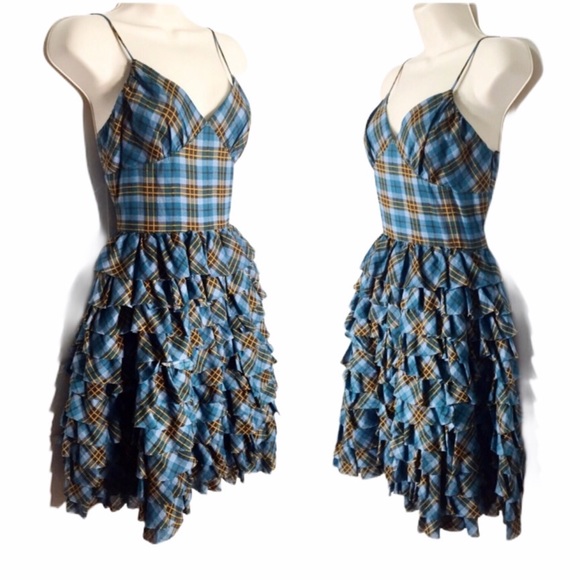 🚫SOLD🚫Betsey Johnson Vintage Plaid Layered Dress - Picture 5 of 9